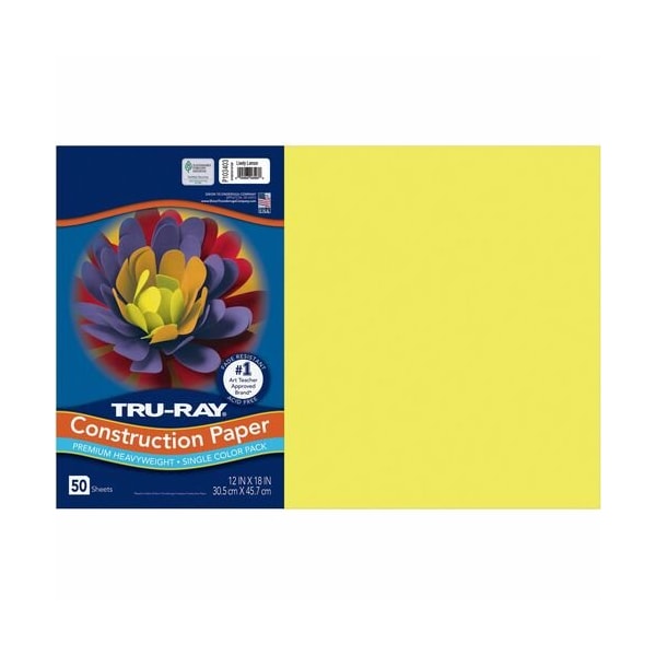 Pacon Construction Paper, 76lb, 12inx18in, Lovely Lemon PAC103403 - main